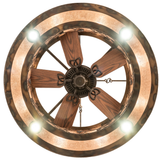 Bottom view of Whispering Pines Chandel-Air illuminated with warm glow.