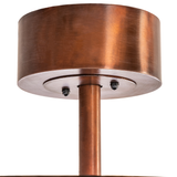 Ceiling canopy detail of Whispering Pines Chandel-Air in copper finish.