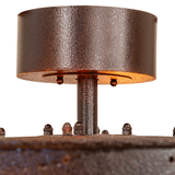 Copper vein canopy detail of Whispering Pines chandelier fan.