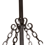 Close-up of Whispering Pines Chandel-Air hanging chain and metalwork.