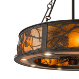 Closeup lit view showing intricate pinecone detailing and mica texture.