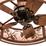 Whispering Pines Chandel-Air showing detailed fan and mica texture.