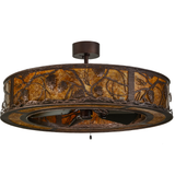 Front angle unlit view showing pinecone pattern and bronze finish.