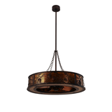 Front angled unlit view showing handcrafted pinecone and branch designs.