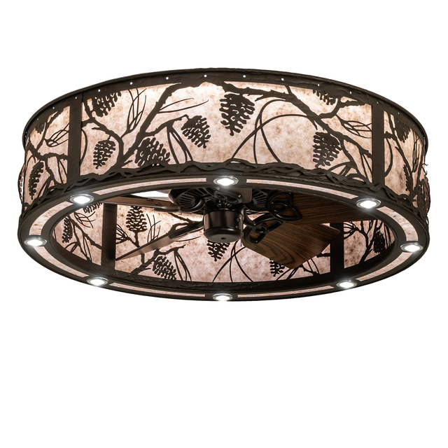 Whispering Pines Chandel-Air with glowing Silver Mica diffuser.