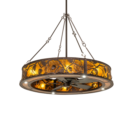 Front view of Whispering Pines Chandel-Air ceiling fan light.