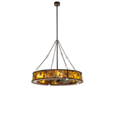 Full-length hanging view of Whispering Pines Chandel-Air chandelier fan.