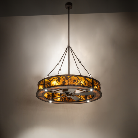 Whispering Pines Chandel-Air illuminated in warm amber glow.