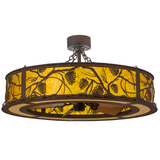 Whispering Pines Chandel-Air illuminated with pinecone design.