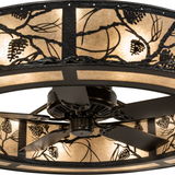 Illuminated angled view emphasizing handcrafted design and natural texture.