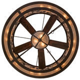 Bottom view showing fan blades and light diffuser glow.