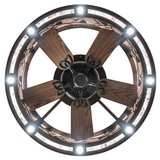 Bottom view showcasing light ring and natural design.