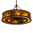 Hero lit front angle showing oak leaf and acorn motif glowing in amber mica.