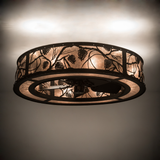 Whispering Pines Chandel-Air softly illuminating a room ceiling.