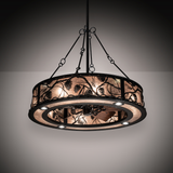 Whispering Pines Chandel-Air illuminated in room with soft silver mica glow.