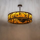 Whispering Pines Chandel-Air illuminating interior with soft amber light.