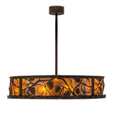 Side lit view of Whispering Pines Chandel-Air with pine cone pattern illuminated.