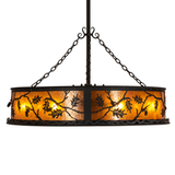 Side lit view highlighting acorn accents and glowing mica diffuser.