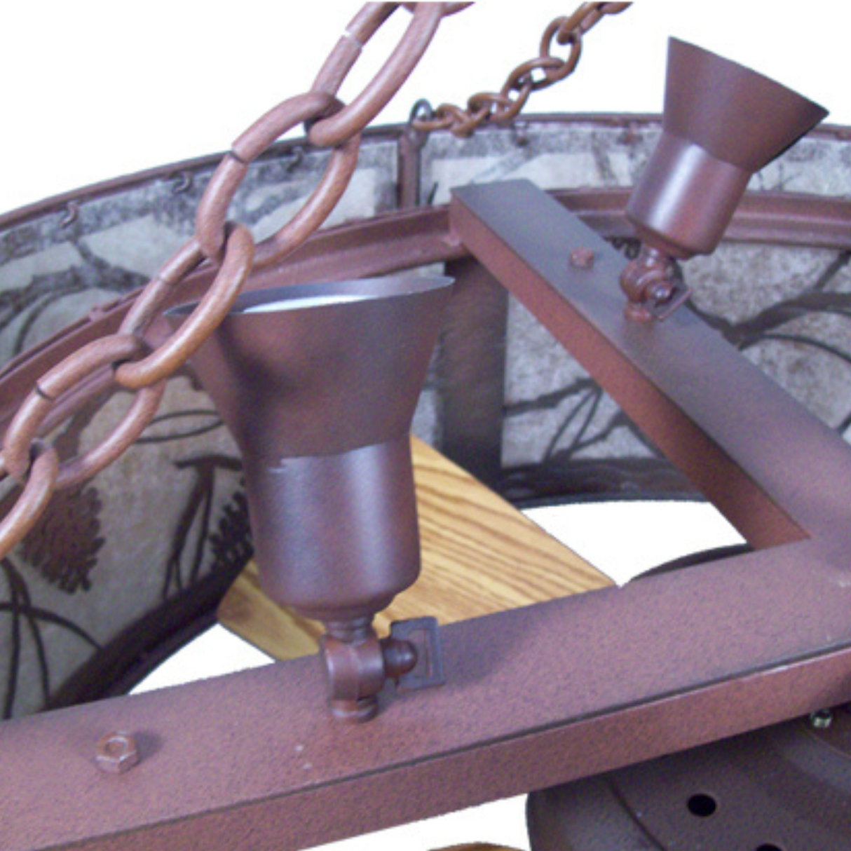 Close-up of adjustable spotlight housings in Mahogany Bronze finish.