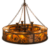 Top angled view showing interior bulbs and warm amber lighting.