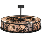 Top angle lit view displaying uplights and intricate pine branch detailing.