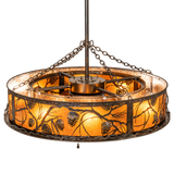 Top angled lit view revealing upper frame structure and chain suspension design.