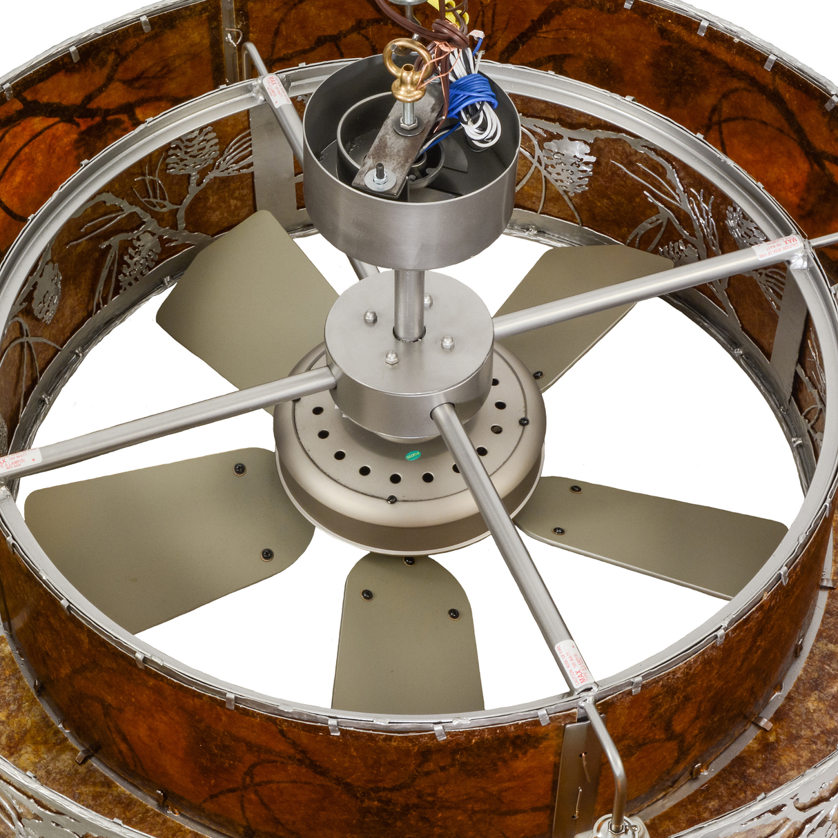 Top view showing fan assembly and internal mounting structure.
