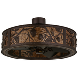 Unlit Whispering Pines Chandel-Air showing bronze finish and pinecone designs.