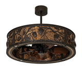 Unlit Whispering Pines Chandel-Air showing detailed metal pinecone design.
