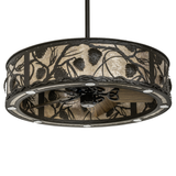 Unlit view highlighting pinecone metalwork and mica texture.