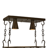 Ceiling mount plate and chains of Whispering Pines chandelier.