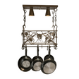 Whispering Pines 2-light chandelier, front view with pans displayed.