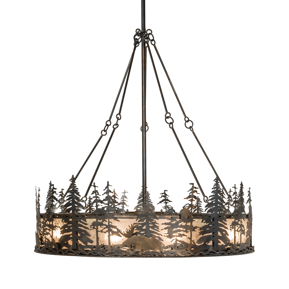 Side view showing moose and pine tree silhouettes on the Chandel-Air.