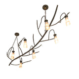 Angled view of oblong chandelier showcasing organic branch-inspired silhouette.