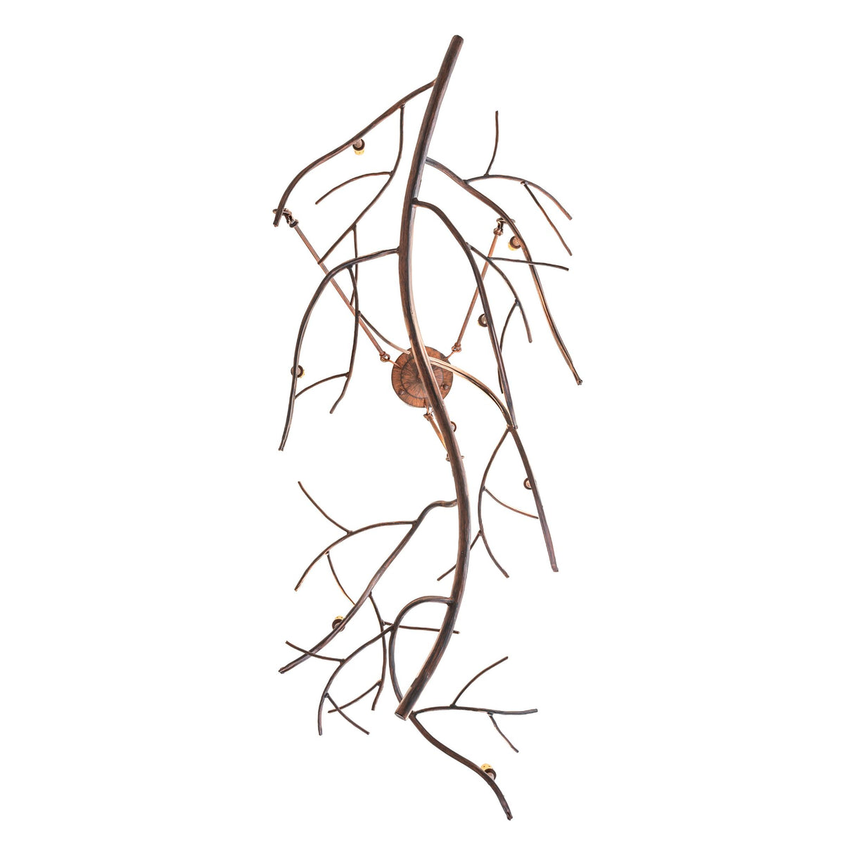 Bottom view displaying the organic branch pattern across the chandelier frame.