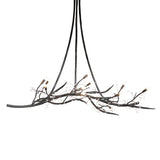 Side view of the chandelier showing extended branch arms and candle bulbs.