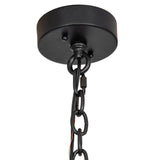 Detailed ceiling chain view of the Winter Solstice Cilindro chandelier showing hardware and wiring.