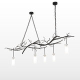 Winter Solstice Cilindro chandelier illuminated, displaying its full five-light design.