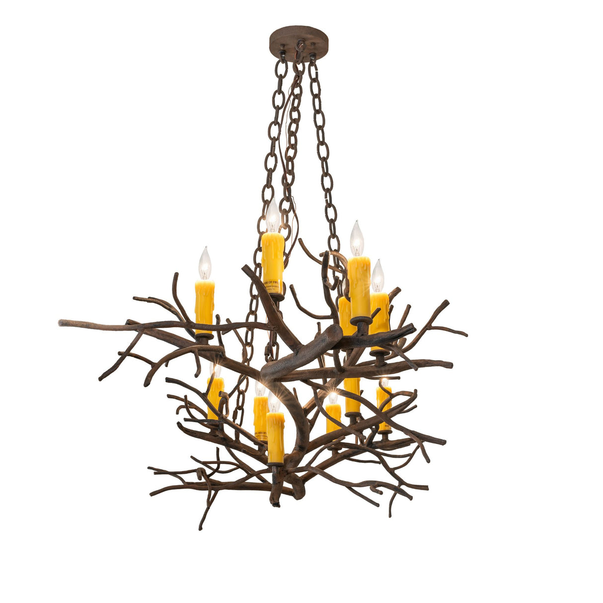 Side angle view showcasing the Winter Solstice oblong chandelier.