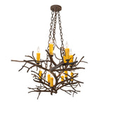 Side angle view showcasing the Winter Solstice oblong chandelier.