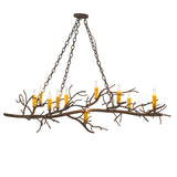 Straight front view of the Winter Solstice oblong chandelier.