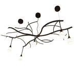 Bottom angle view emphasizing downward-facing goblet shades and organic metal branches.