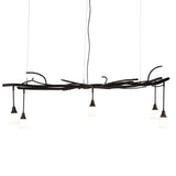 Side view of chandelier highlighting branch arms and glass shade placement.